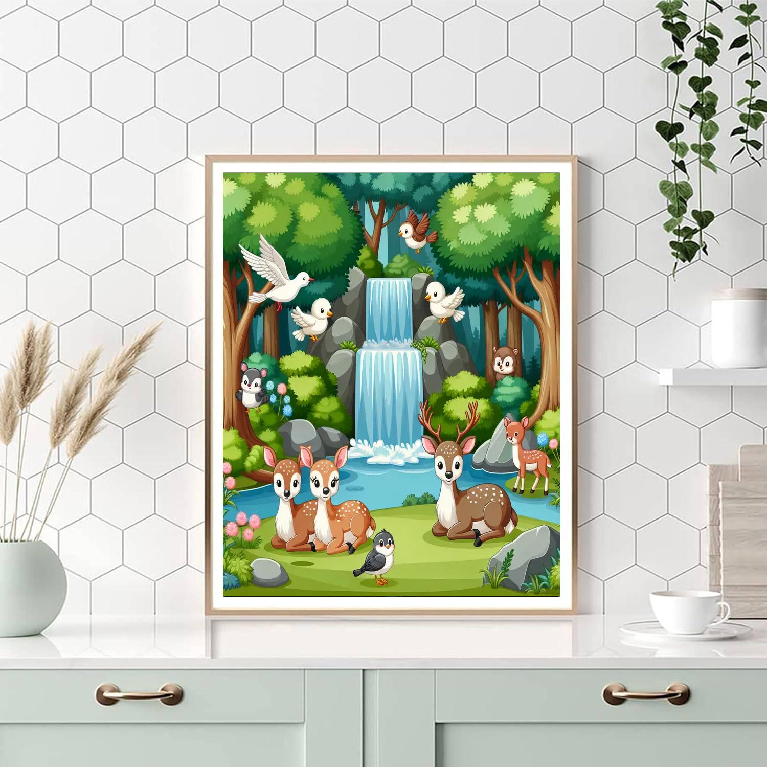 Woodland Waterfall Wonder Painting By Numbers Kit