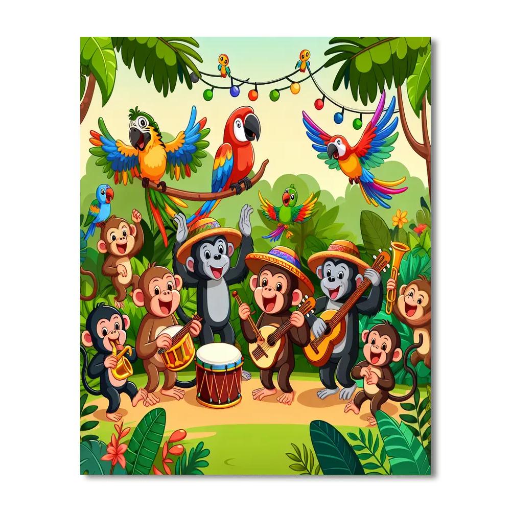 Jubilant Jungle Jam Painting By Numbers Kit