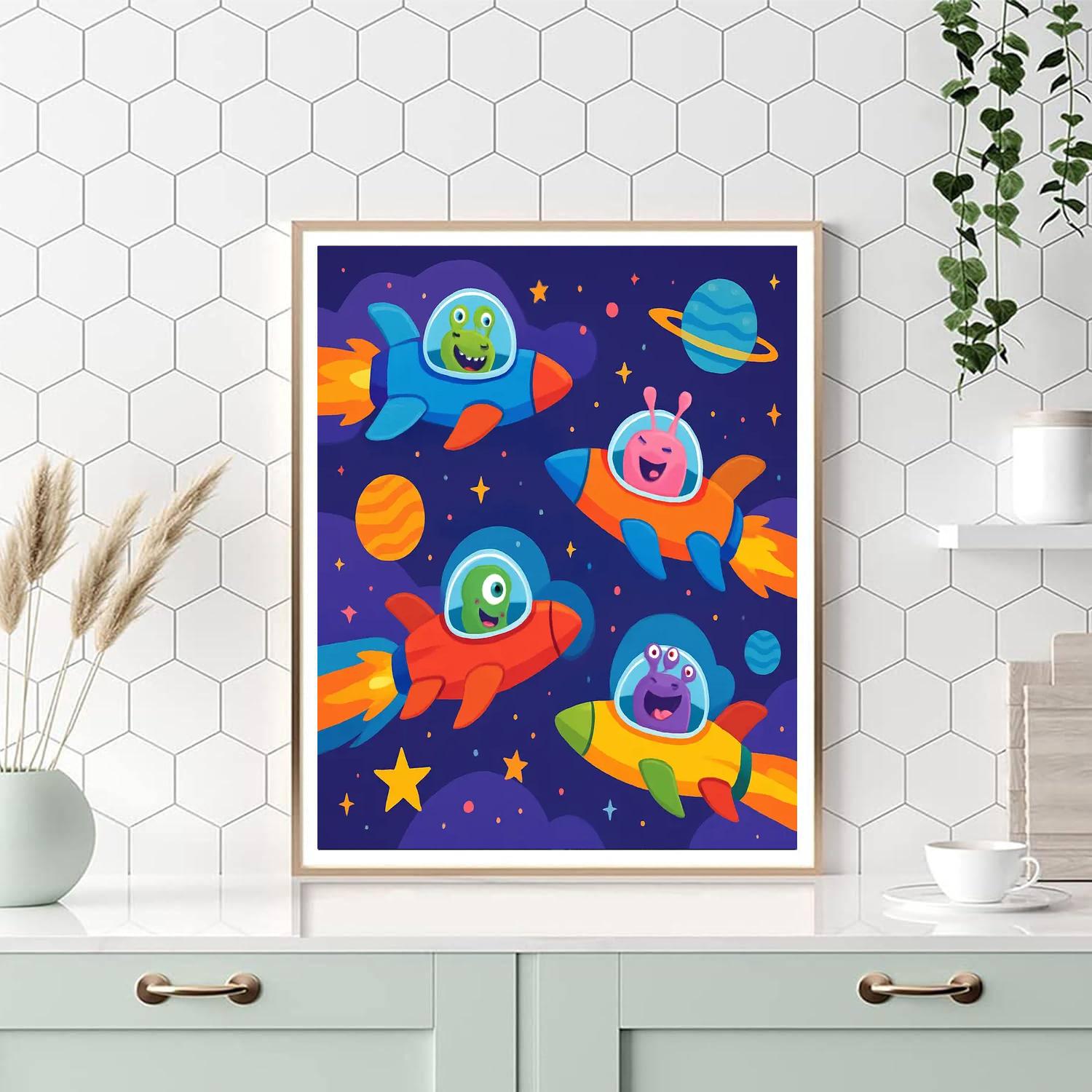 Super Space Race Numbered Painting Kits