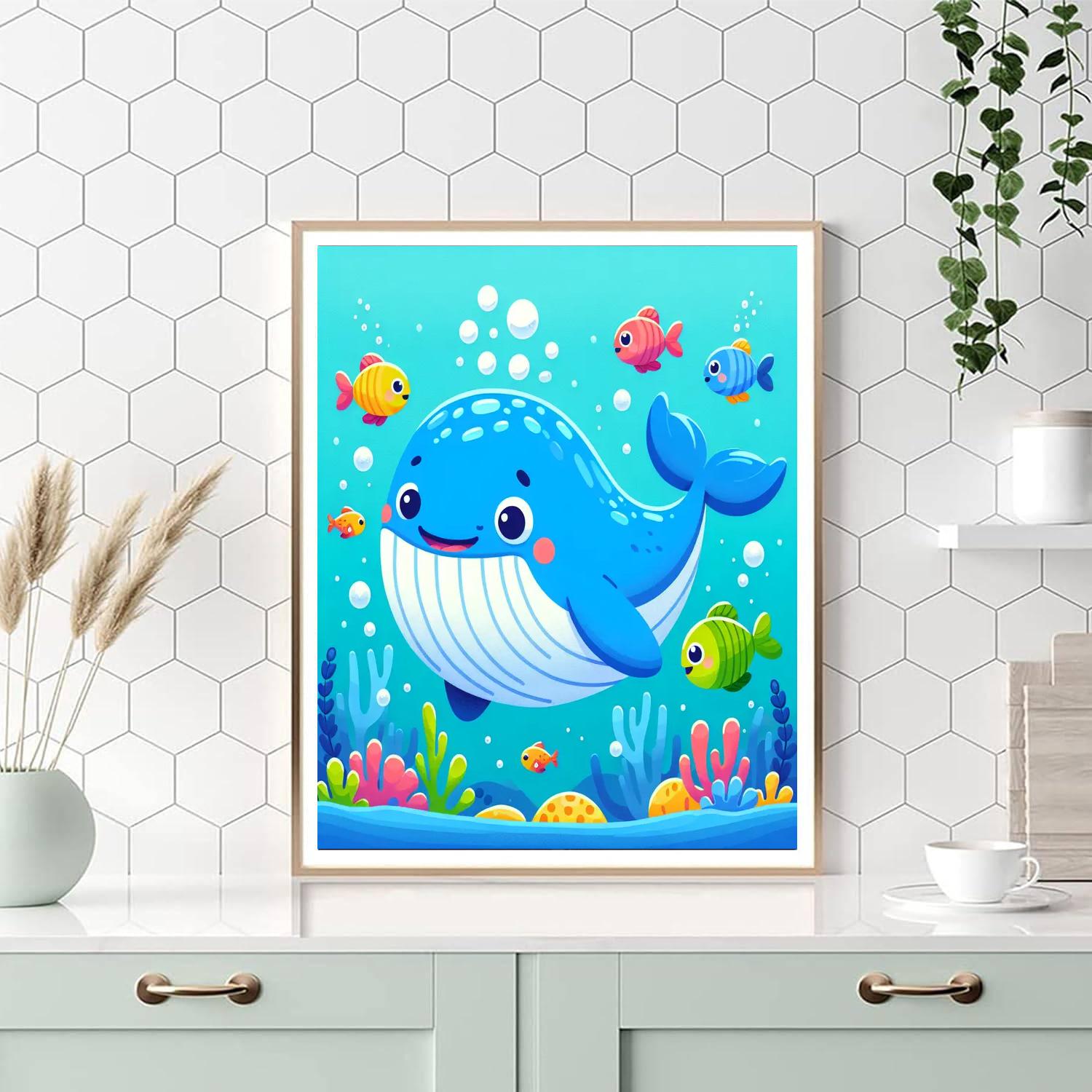 Majestic Whale Adventure Painting Number Kit