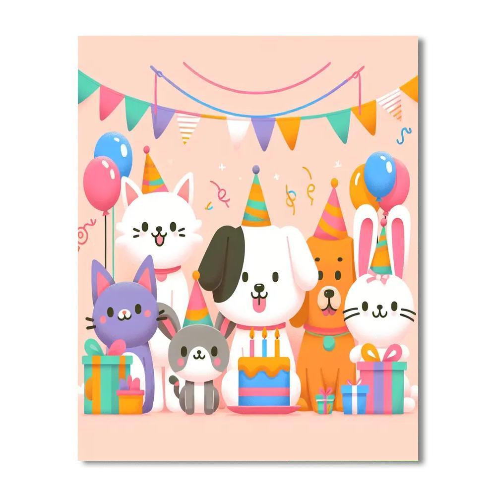 Animal Friends Party DIY Paint By Numbers