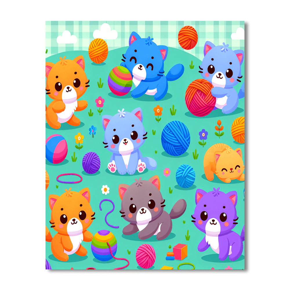 Cuddly Kittens Playtime Number Painting