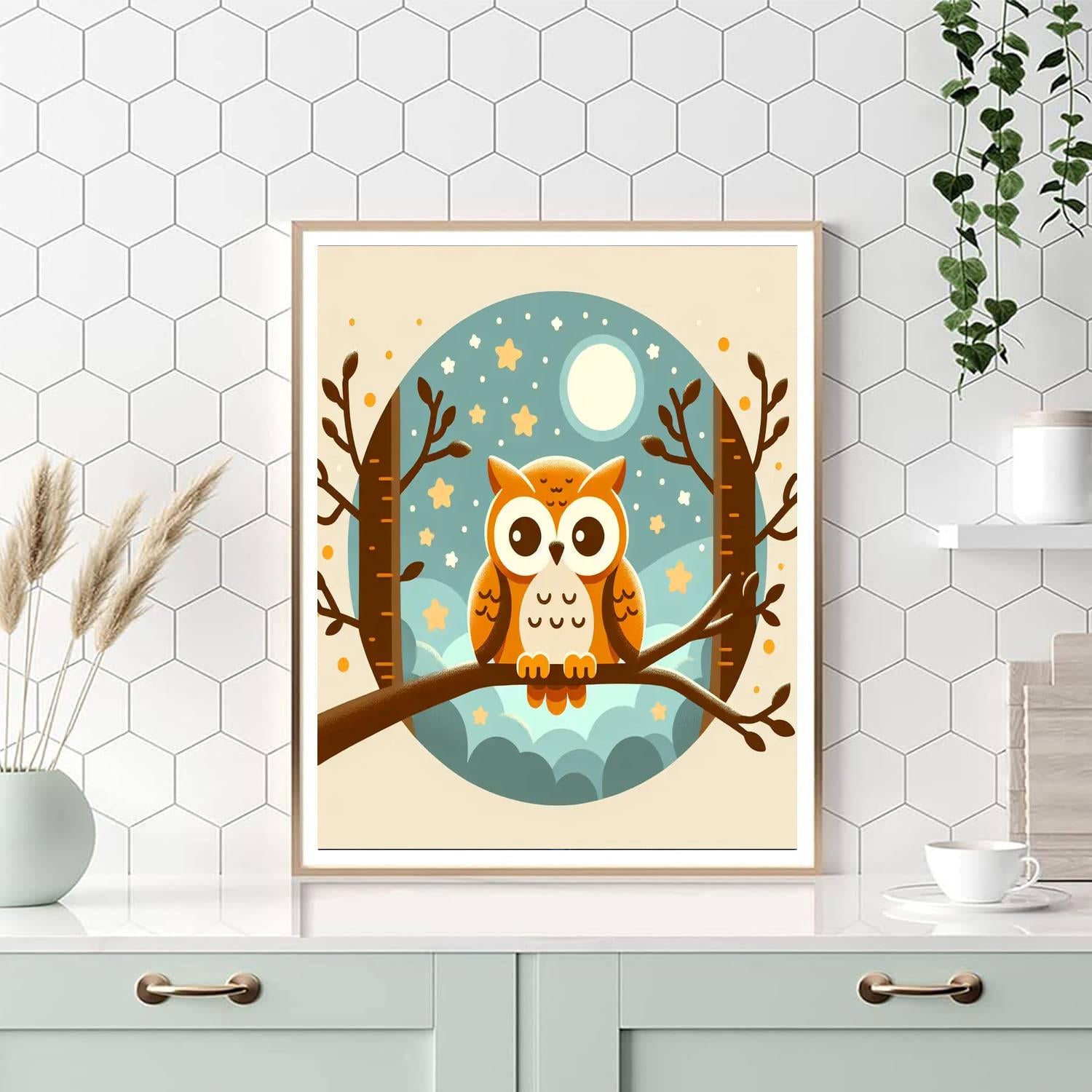 Wise Woodland Owls Painting Number Kit