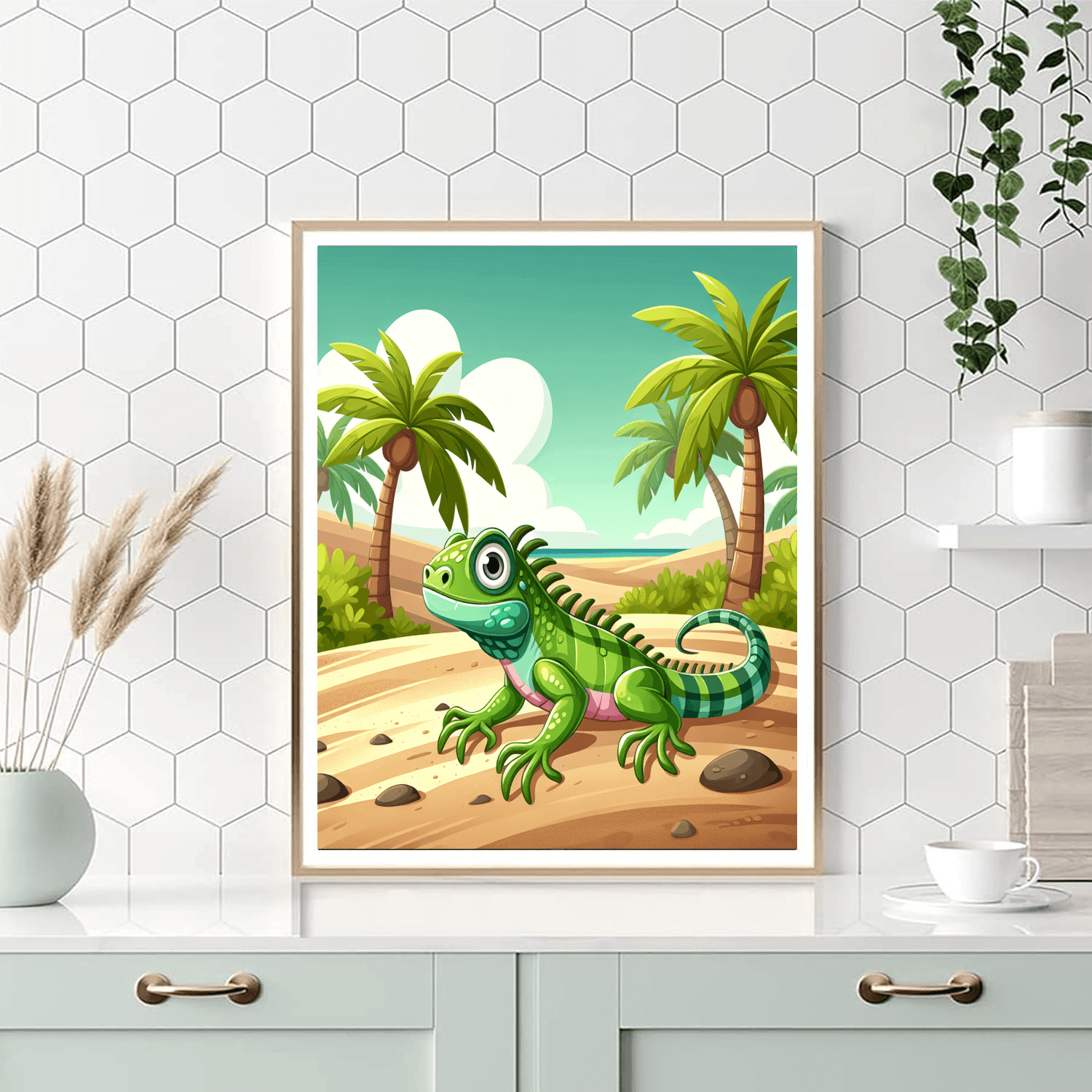 Inquisitive Iguana Island Painting By Numbers Kit