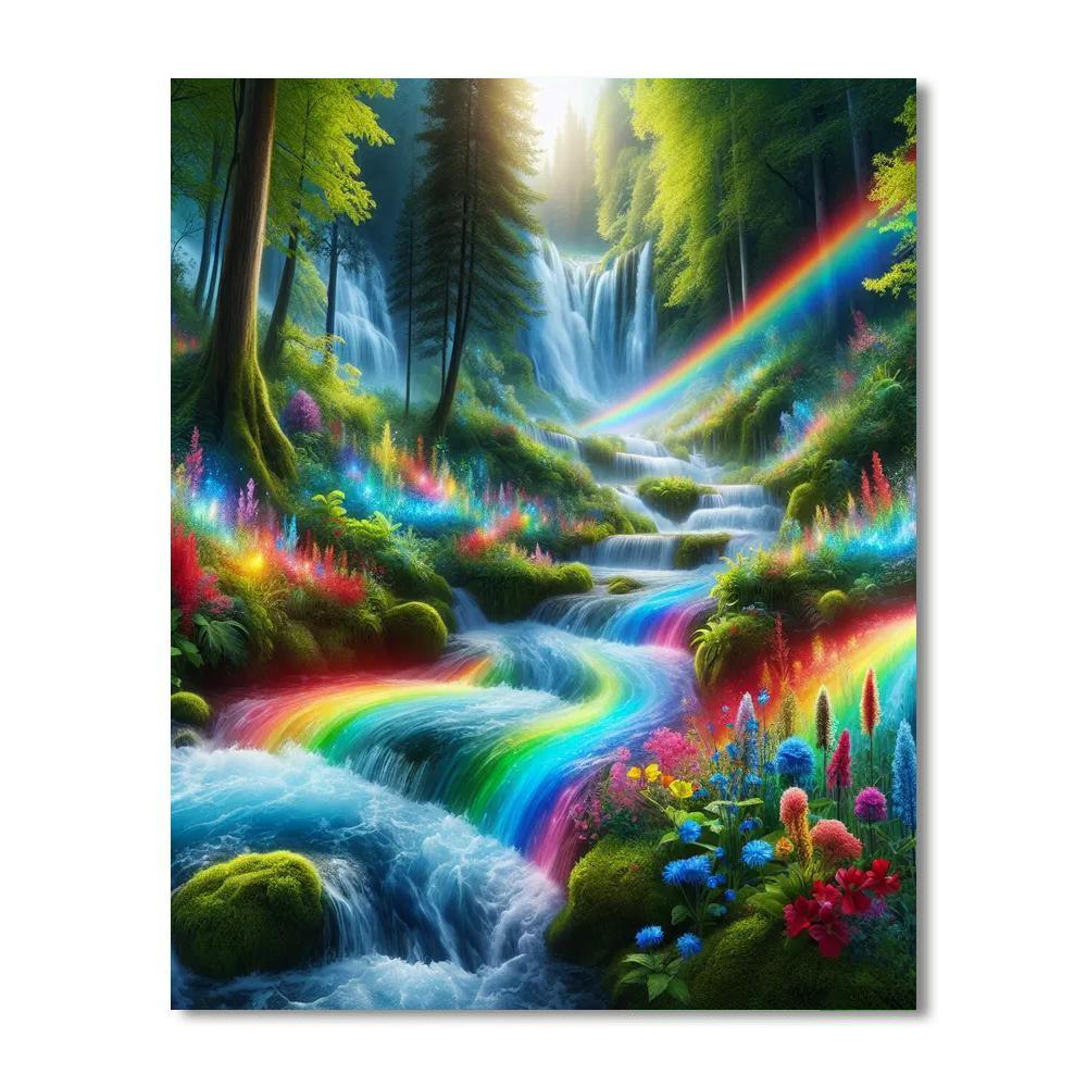 Magical Rainbow Falls Paint By Number