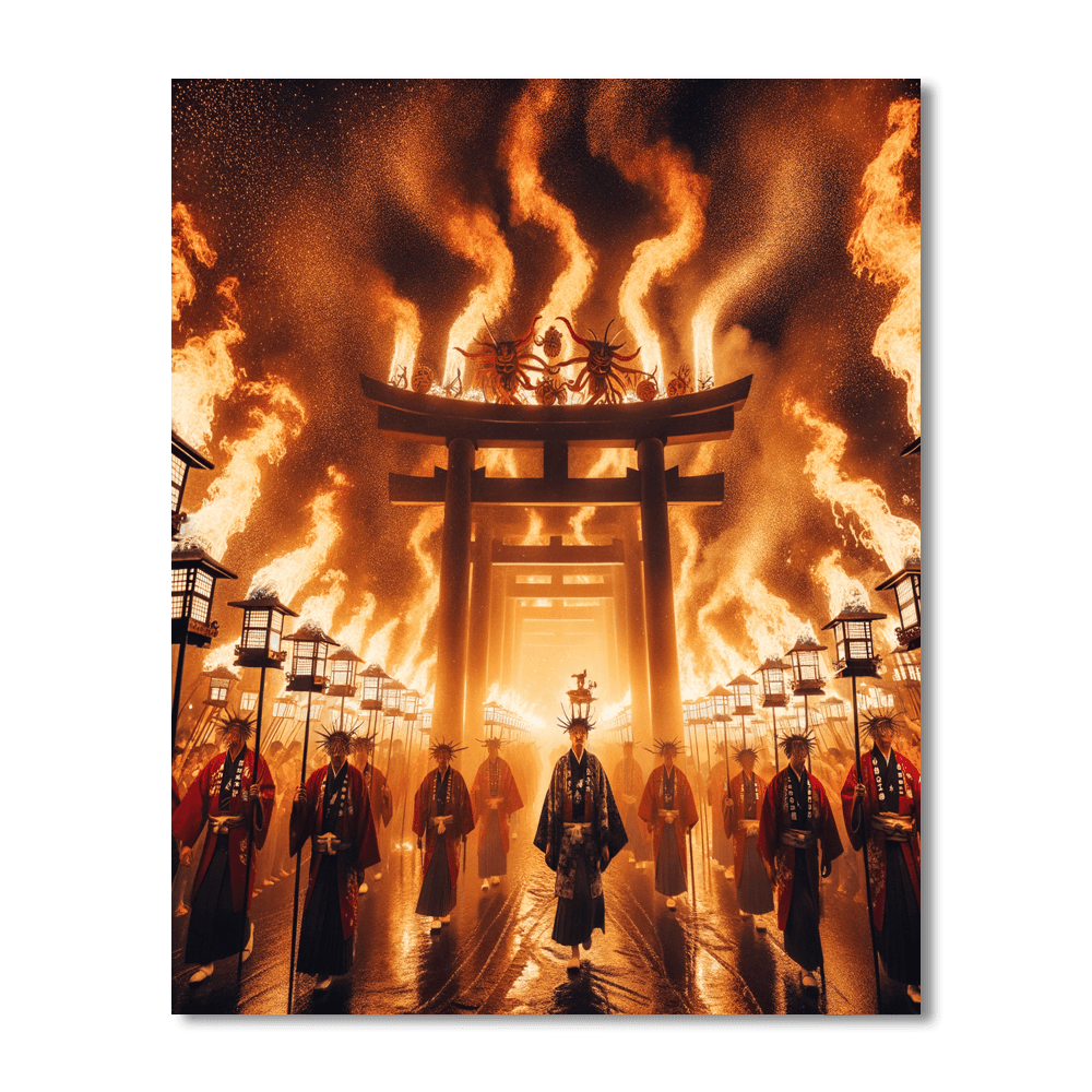 Yamato Fire Festival - Japan Painting By Numbers Kit