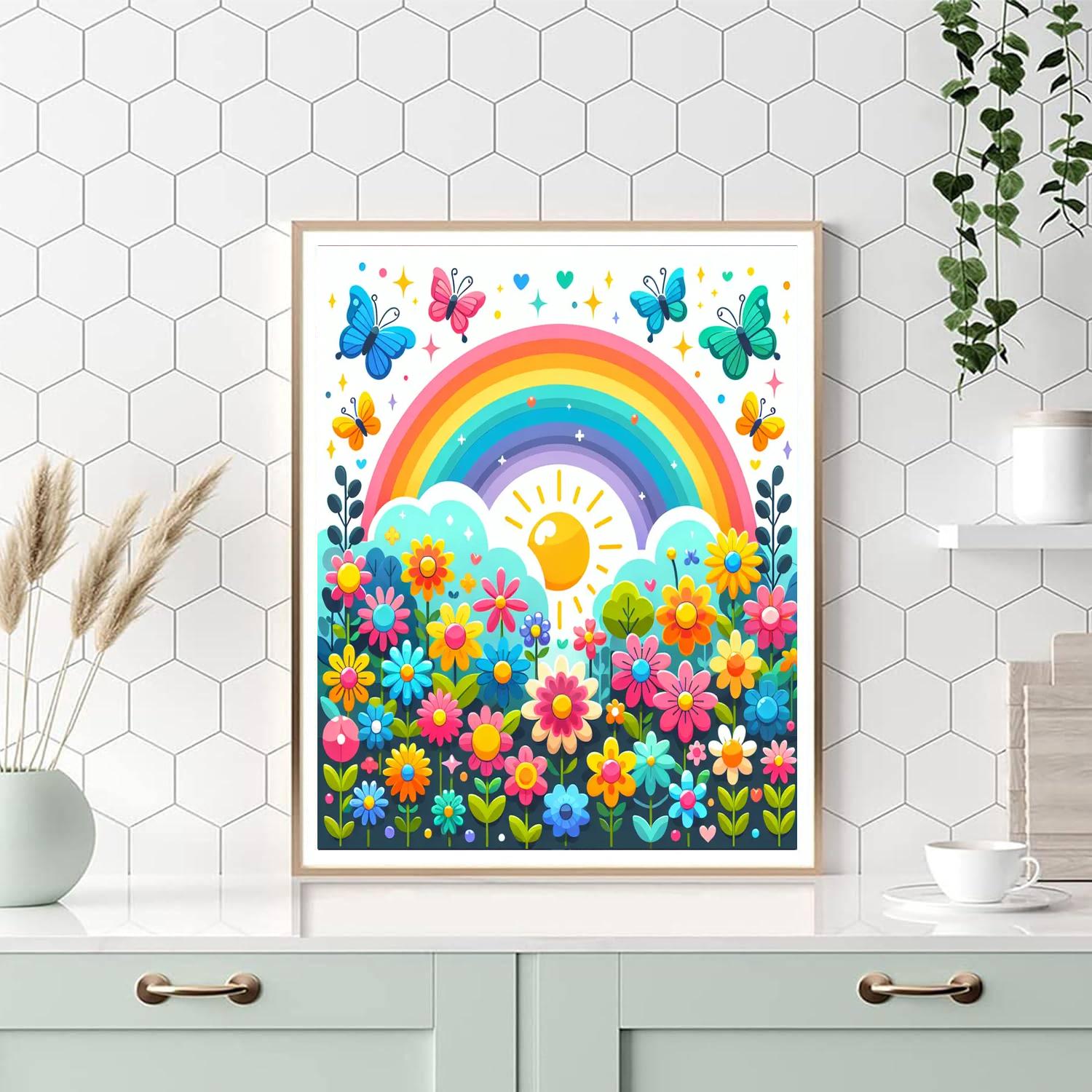Bright Rainbow Garden Numbered Painting Kits