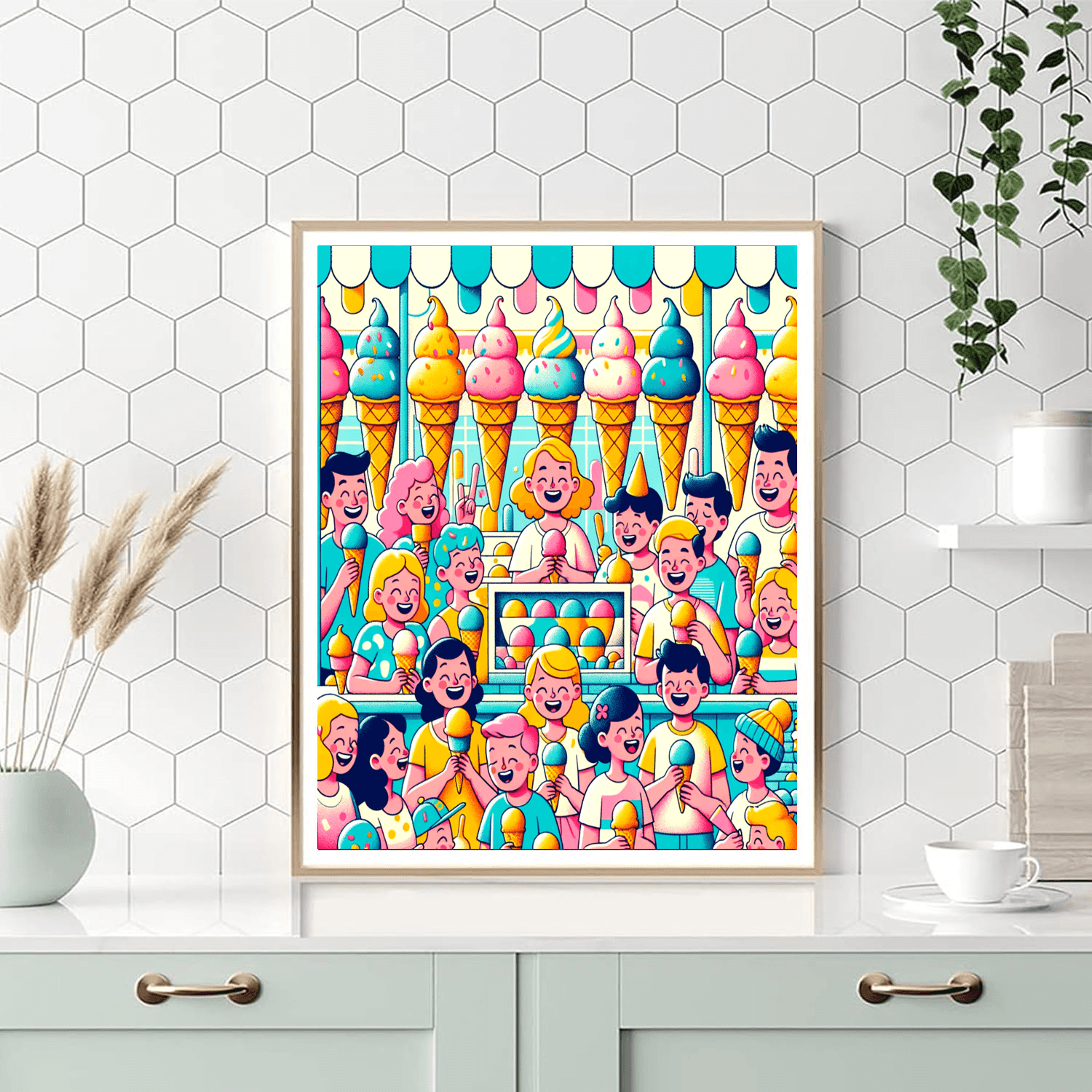 Whimsical Ice Cream Shop DIY Paint By Numbers