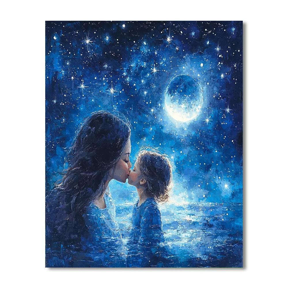 Kisses Under The Moon Number Painting