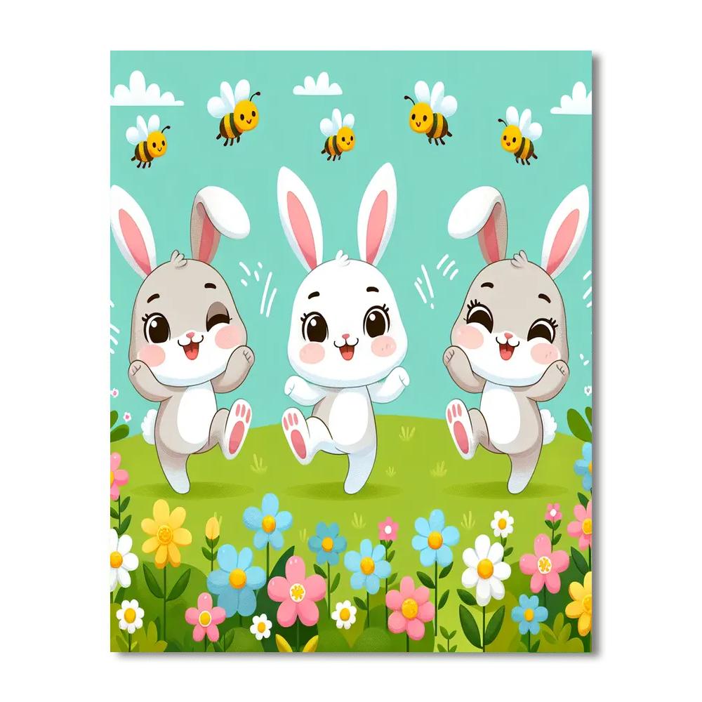 Bouncing Bunny Boogie Number Painting