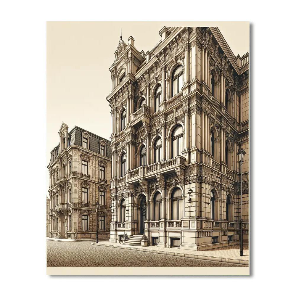 Classic European Architecture DIY Paint By Numbers