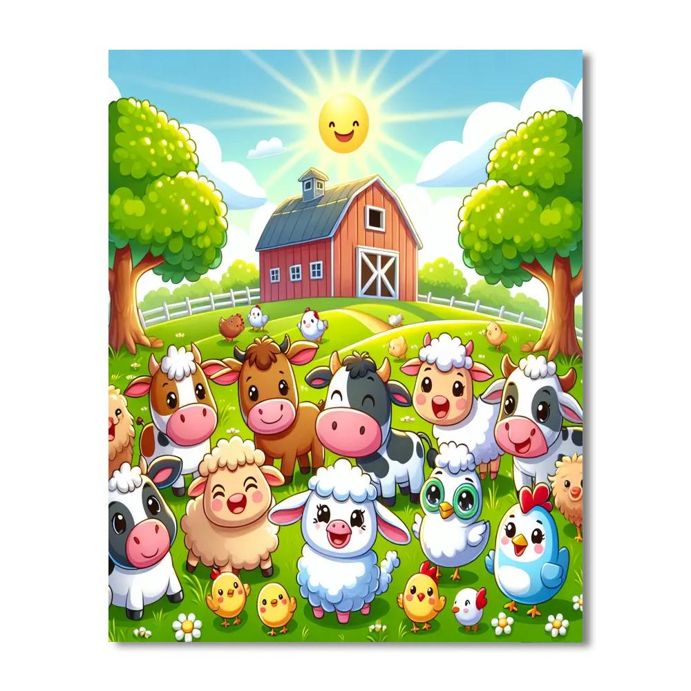 Cute Farm Fun Painting By Numbers Kit