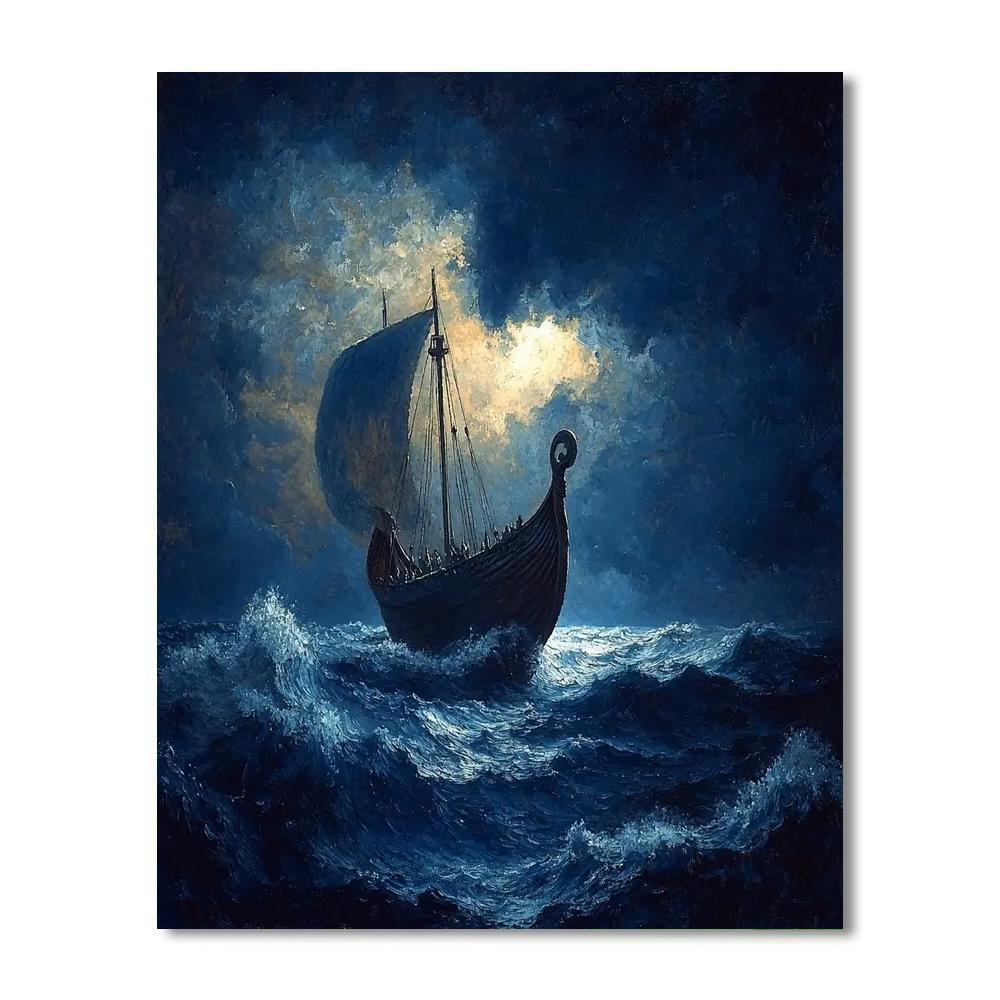 Thomas Eakins Inspired Viking Voyage Saga  Painting By Numbers Kit