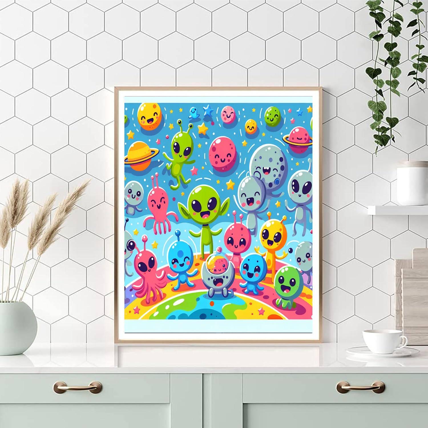 Adventure With Space Aliens Painting Number Kit
