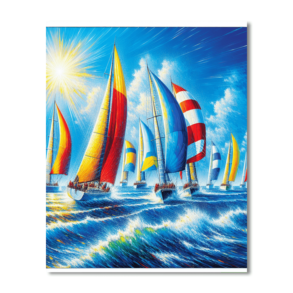 Lively Ocean Regatta Paint By Numbers