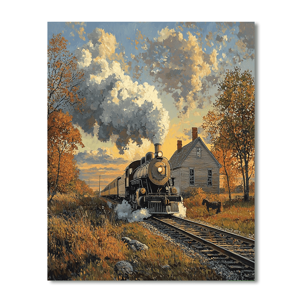 Edward Hopper Inspired Nostalgic Railway Journey  Paint By Numbers Art