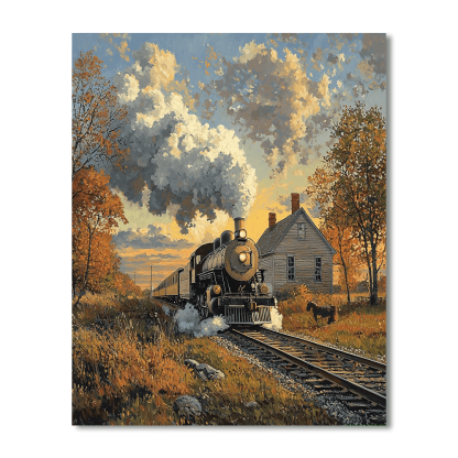 Edward Hopper Inspired Nostalgic Railway Journey  Paint By Numbers Art