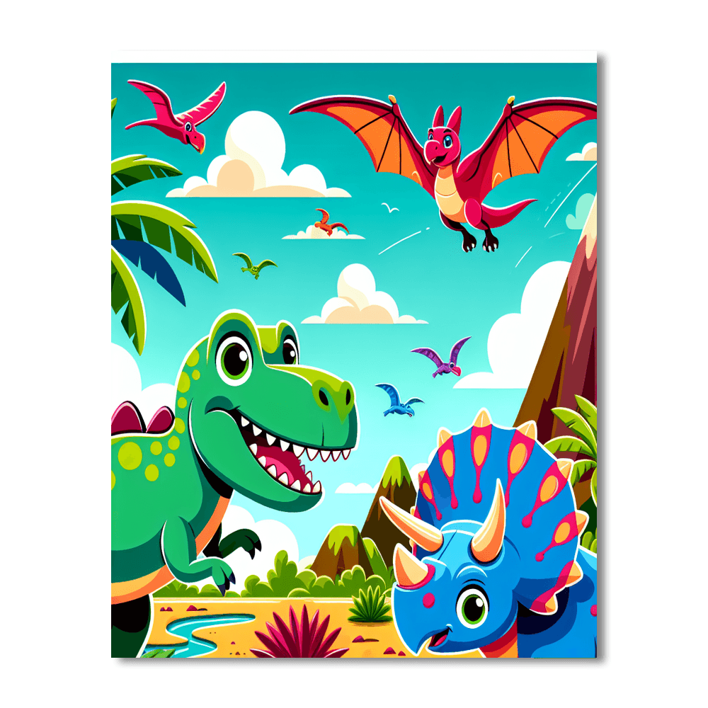 Amazing Dinosaur World Painting Number Kit