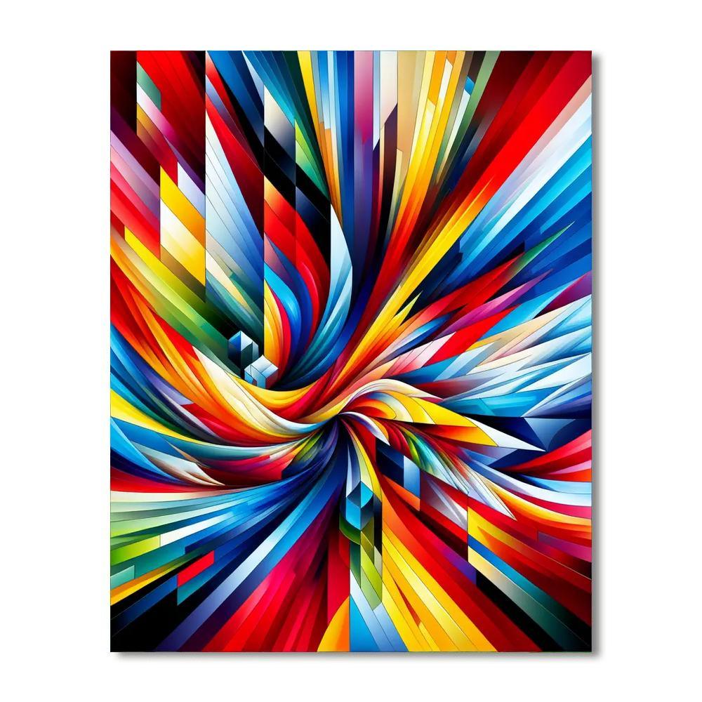 Vibrant Geometric Symphony Painting By Numbers Kit