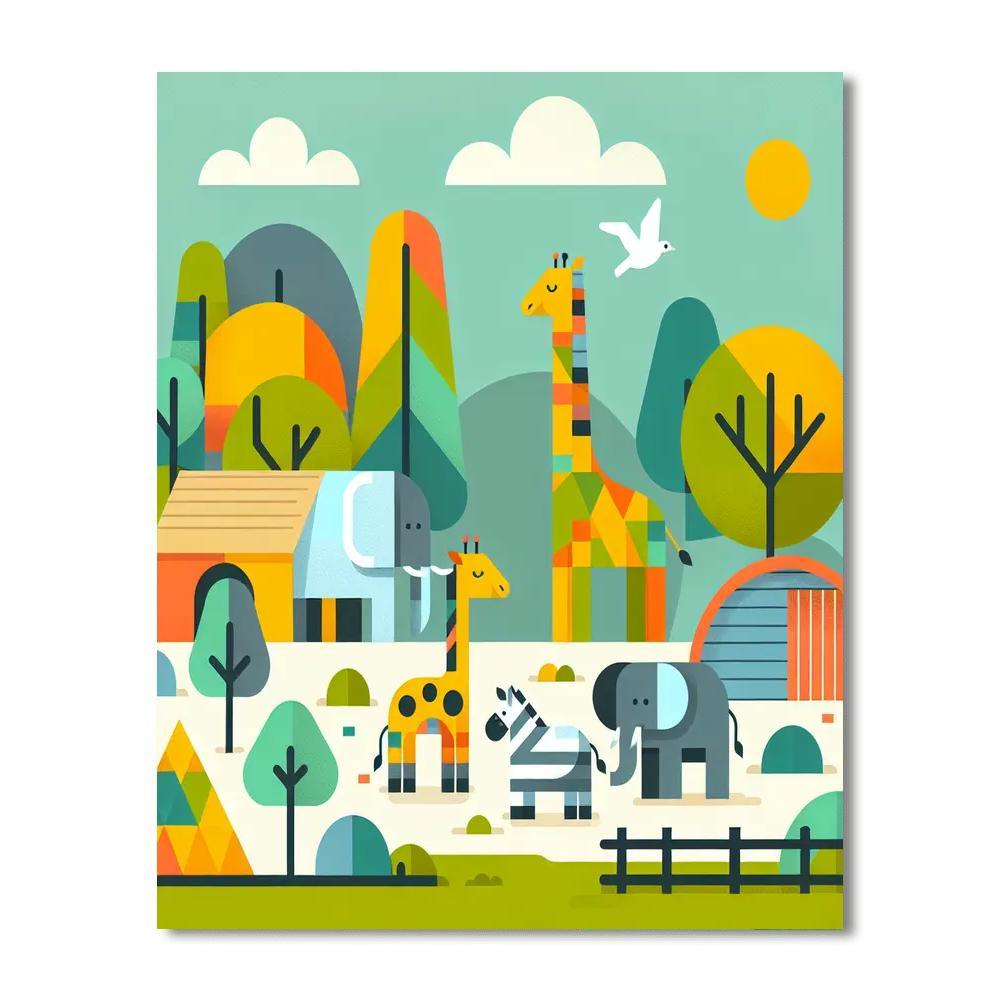 Charming Zoo Expedition Numbered Painting Kits