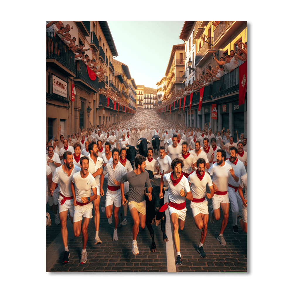 San Fermin - Running Of The Bulls - Spain Paint By Color