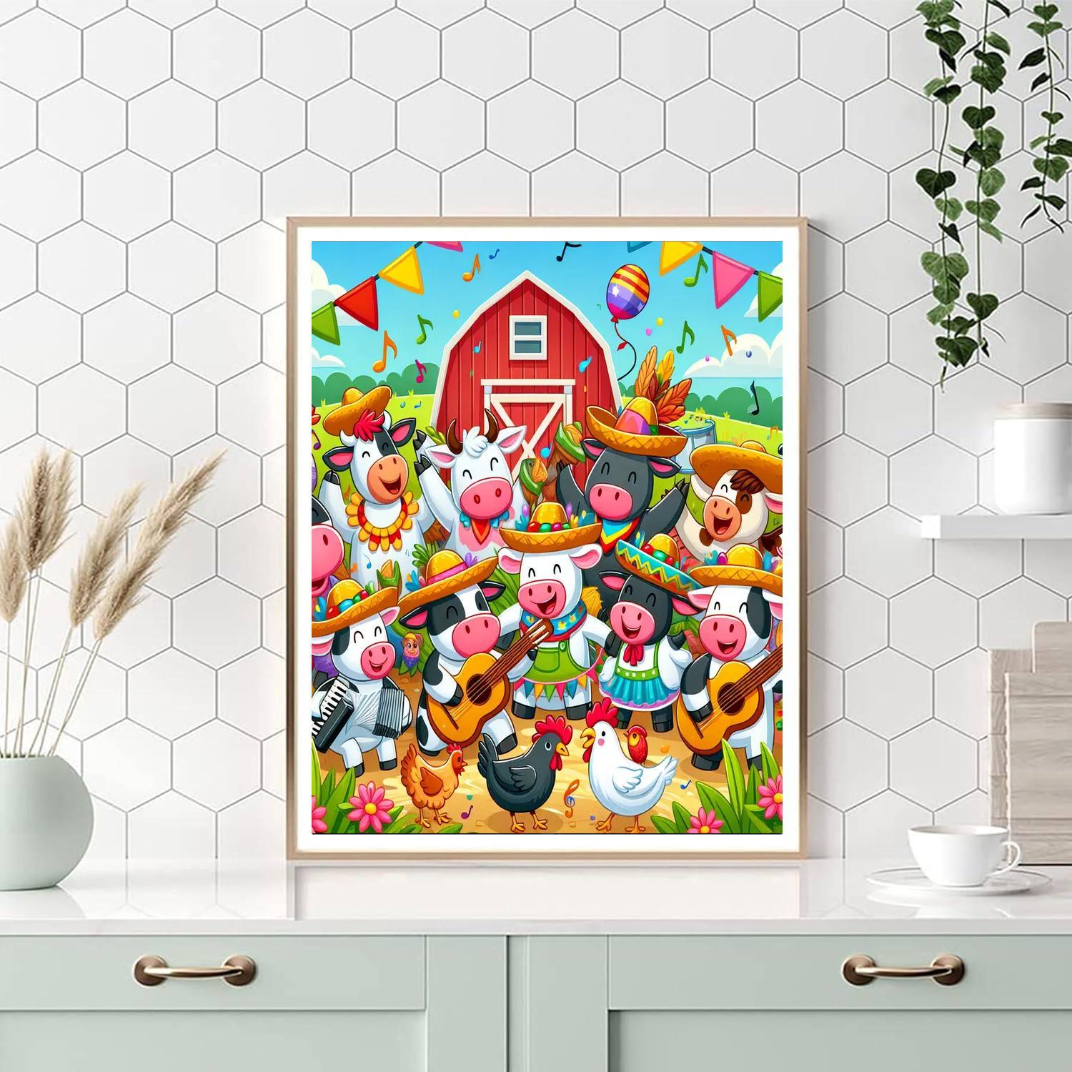 Lively Farmyard Fiesta Painting By Numbers Kit
