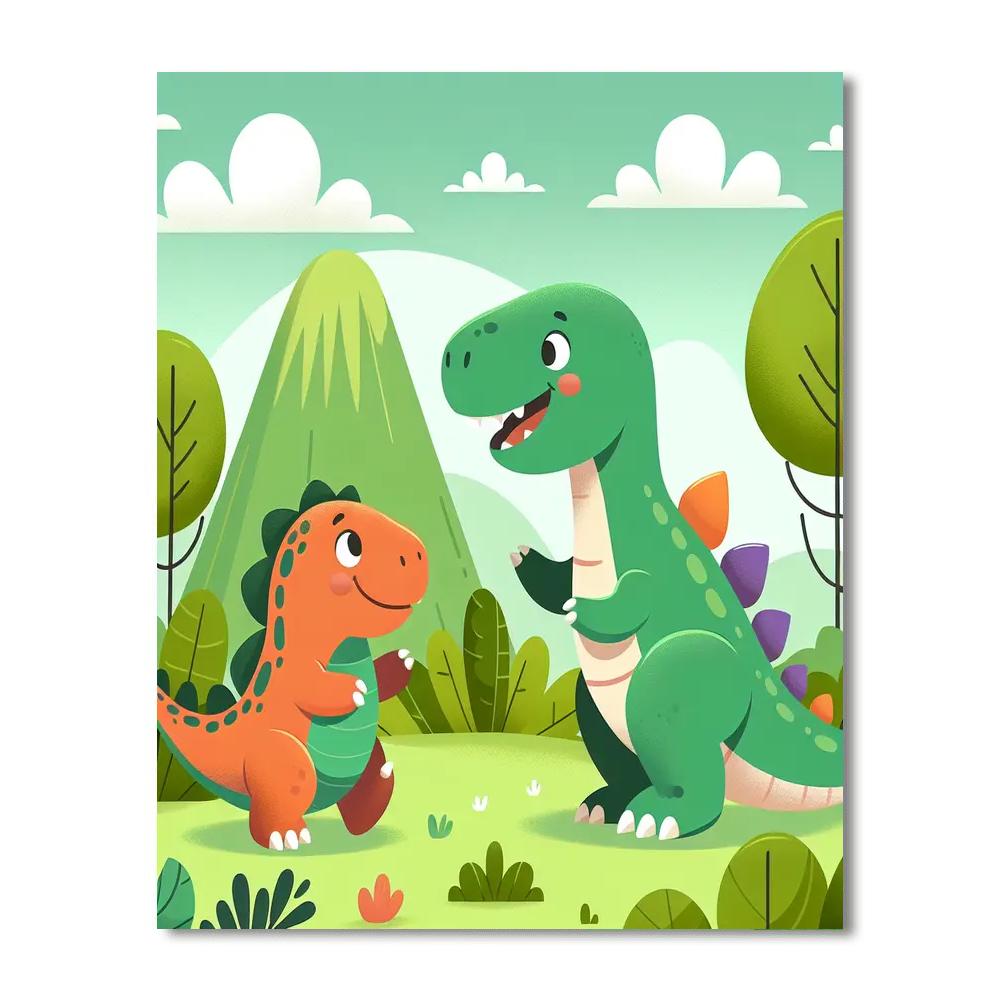 Fantastic Dinosaur Safari Paint By Numbers Art