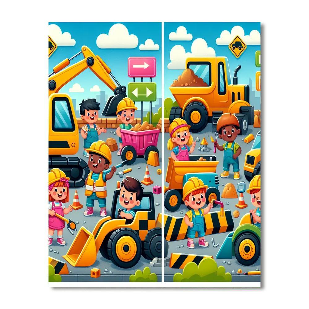 Colorful Construction Zone Numbered Painting Kits