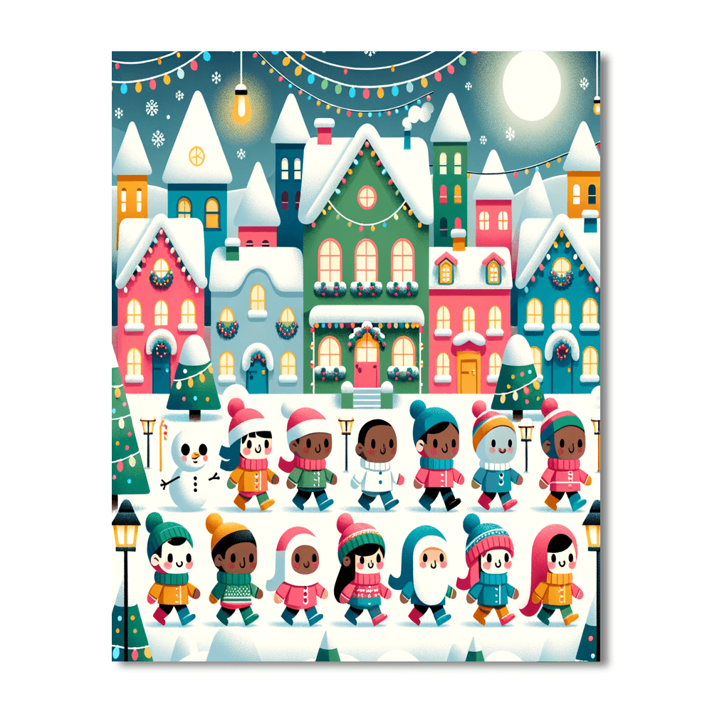 Magical Christmas Village Paint By Number