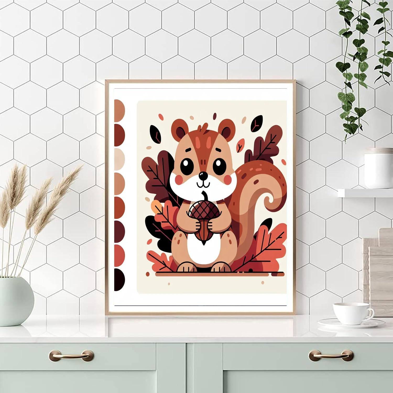 Clever Little Squirrel Paint By Number