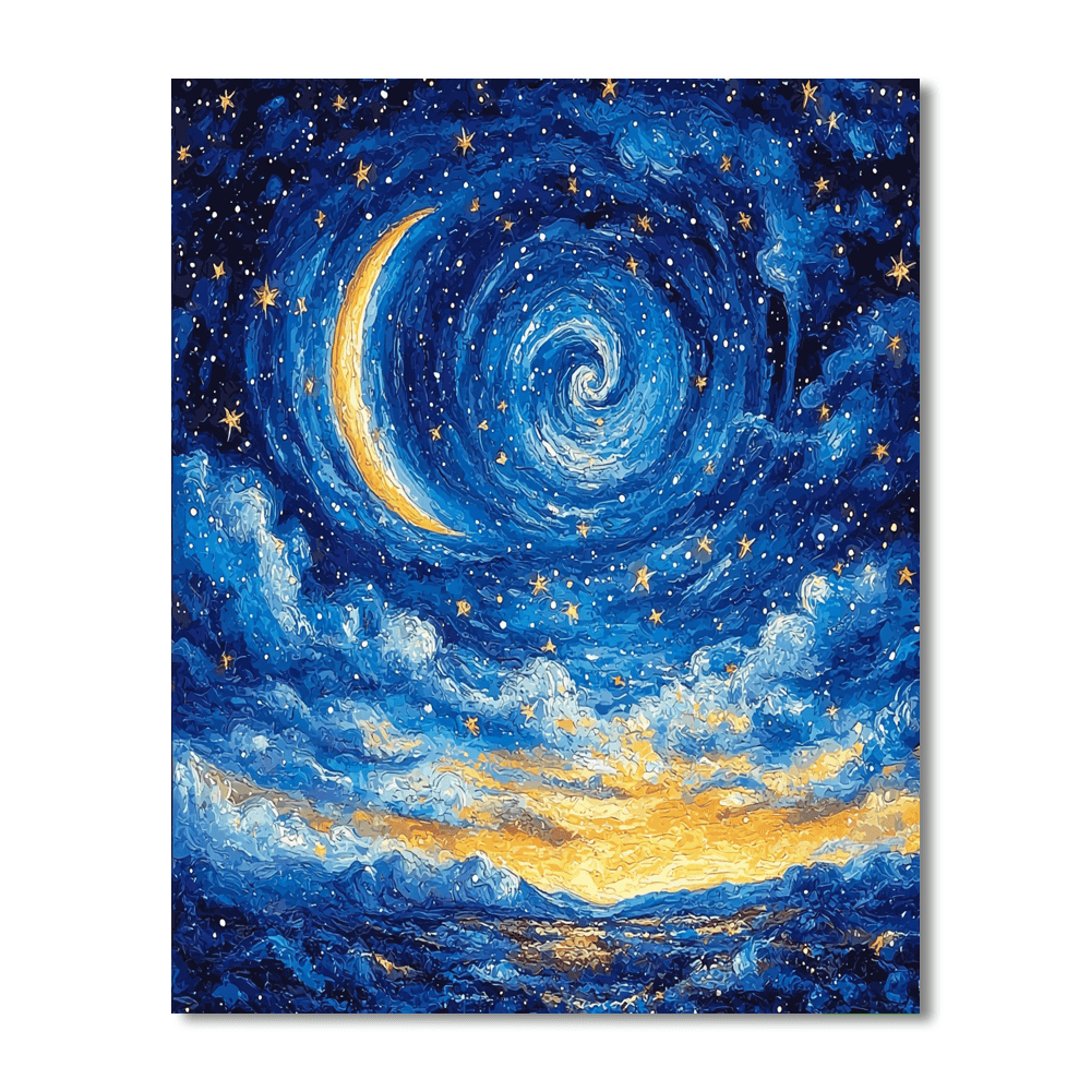 Vincent Van Gogh Inspired A Starlit Night  DIY Paint By Numbers