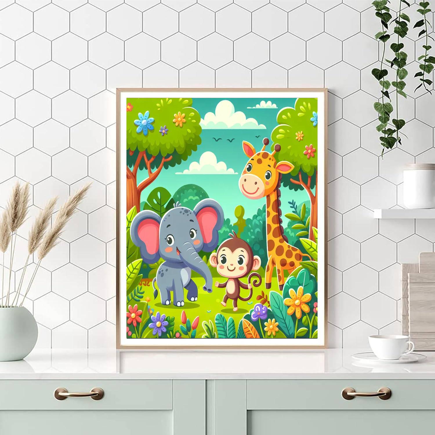 Animal Adventure Expedition Paint By Numbers Art