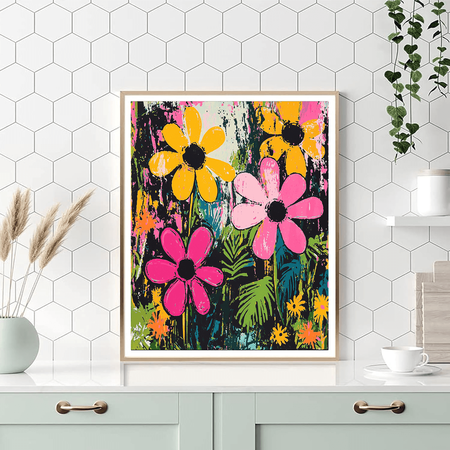 Warhol Inspired Psychedelic Garden  Painting By Numbers Kit