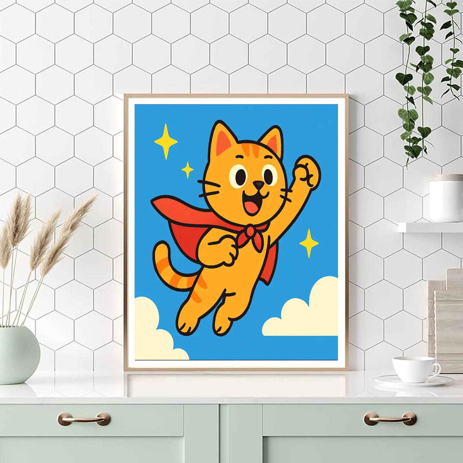 Daring Superhero Cat Paint By Number