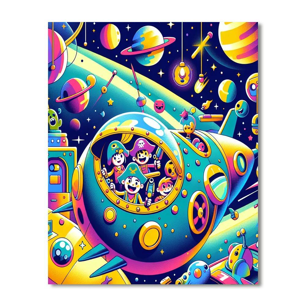 Space Pirates Quest Number Painting