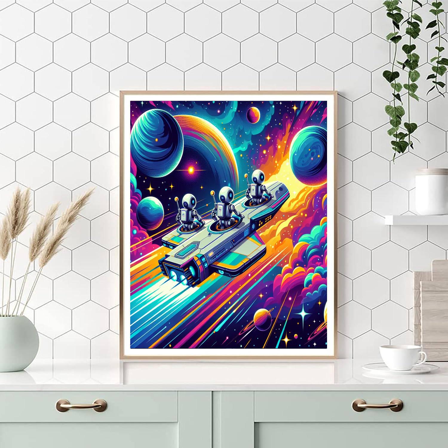 Robot Space Expedition Painting Number Kit
