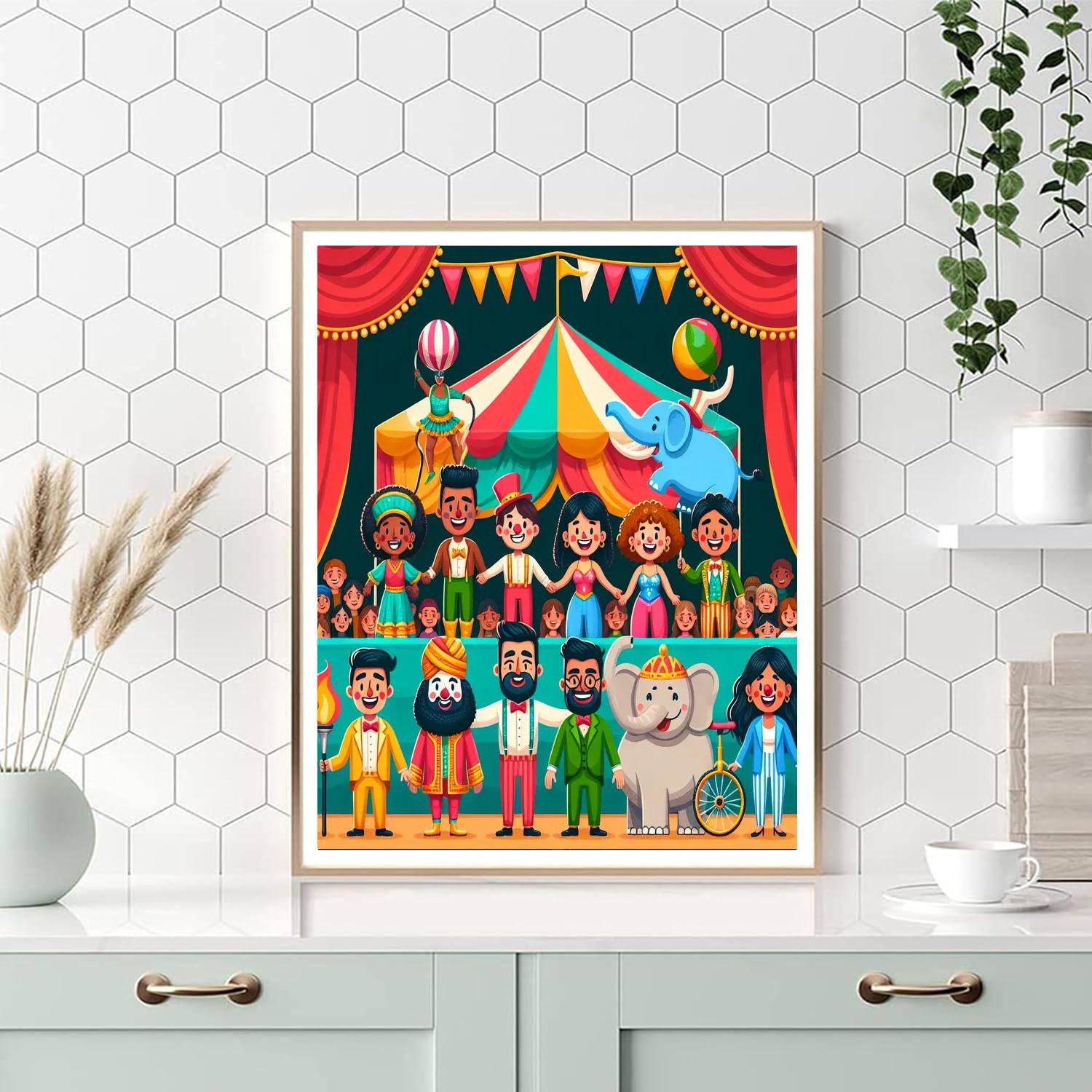 Circus Wonderland Extravaganza Paint By Numbers Art