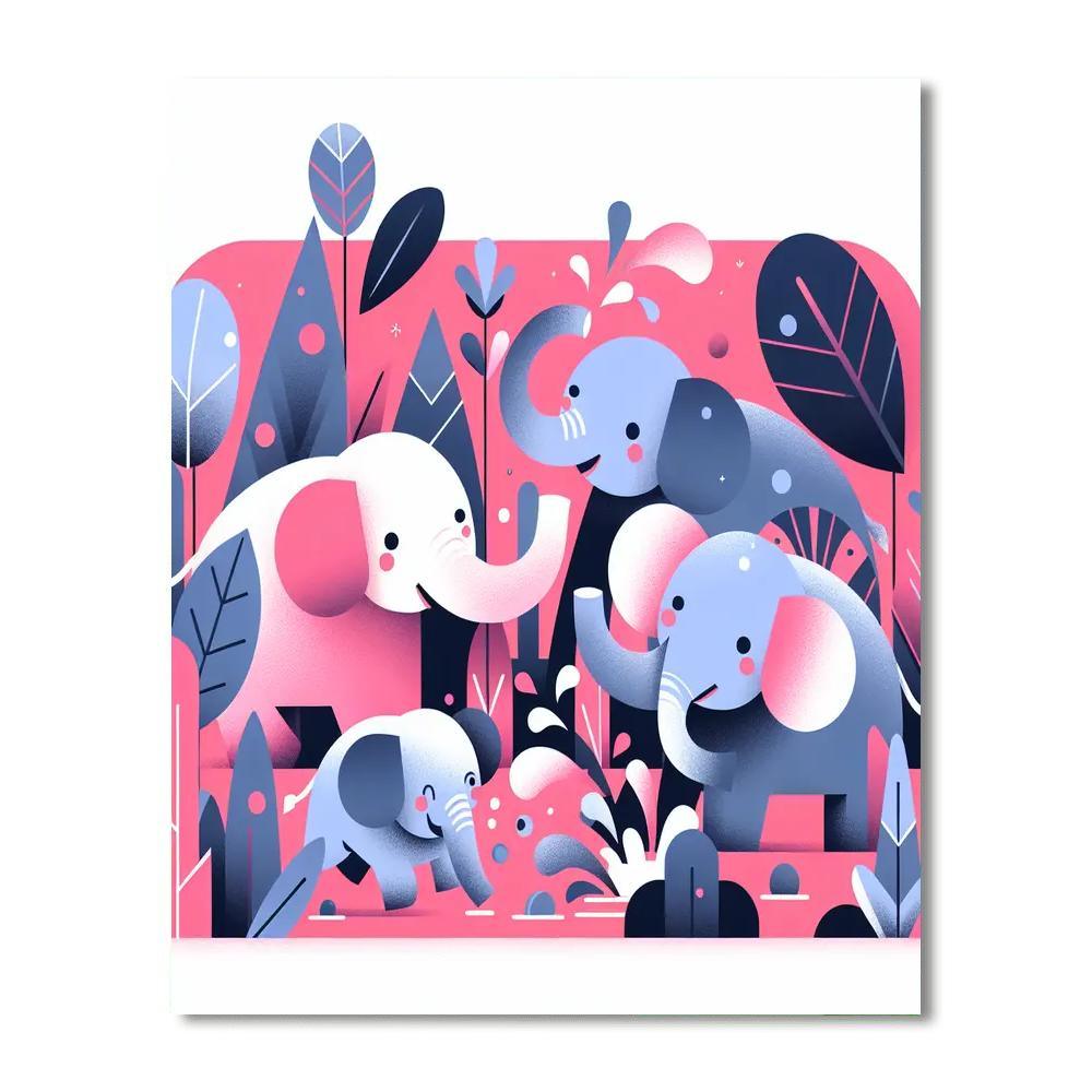 Adventure Elephants Numbered Painting Kits
