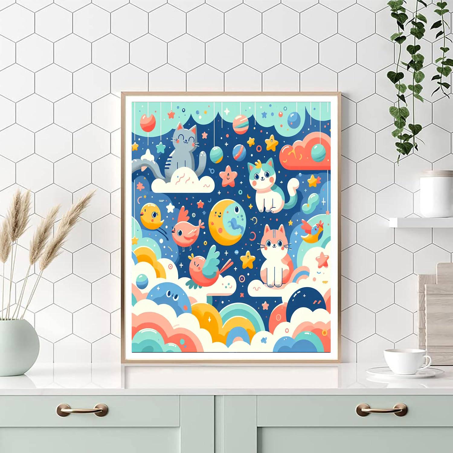 Cosmic Cloud Capers Numbered Painting Kits