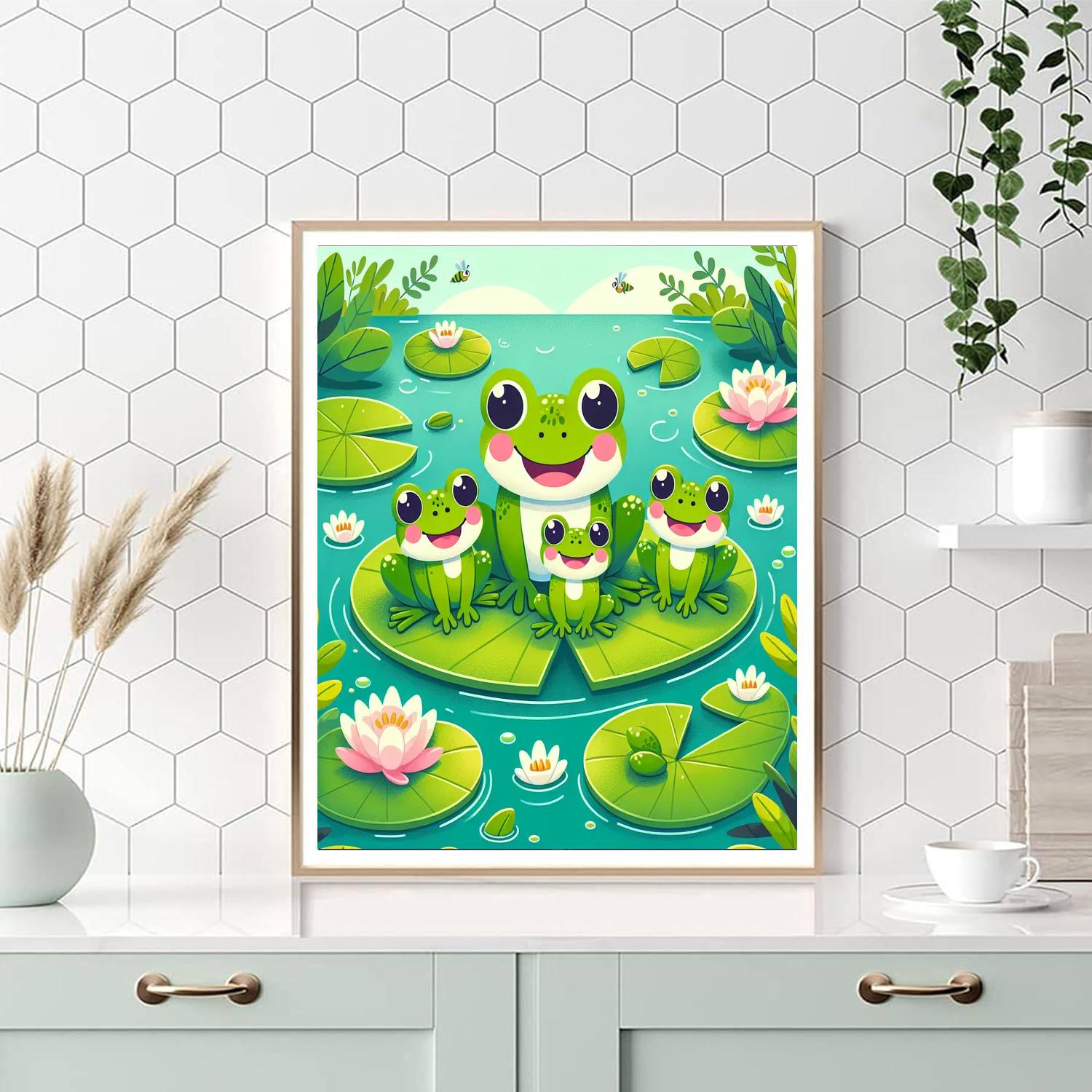 Playful Frog Family Numbered Painting Kits