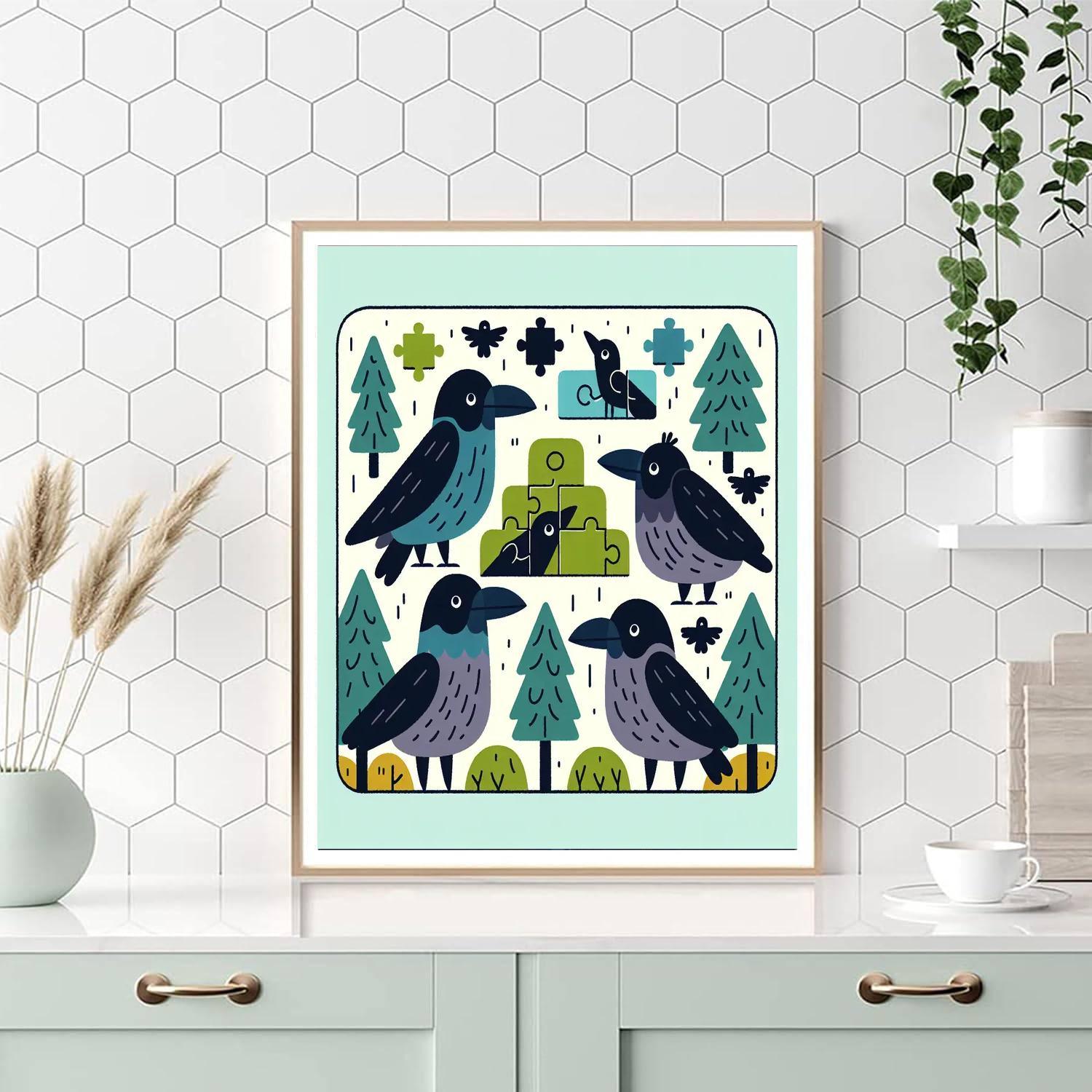 Clever Crow Conundrum Numbered Painting Kits