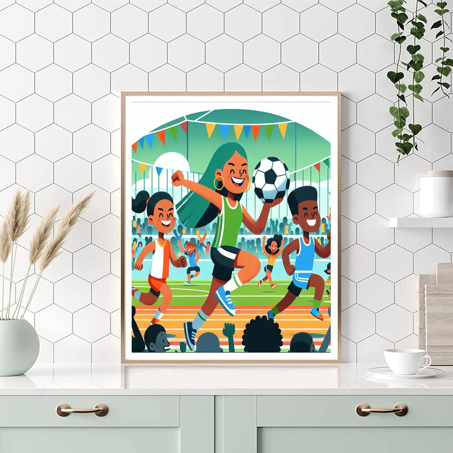 Joyful Sports Team Paint By Numbers Art