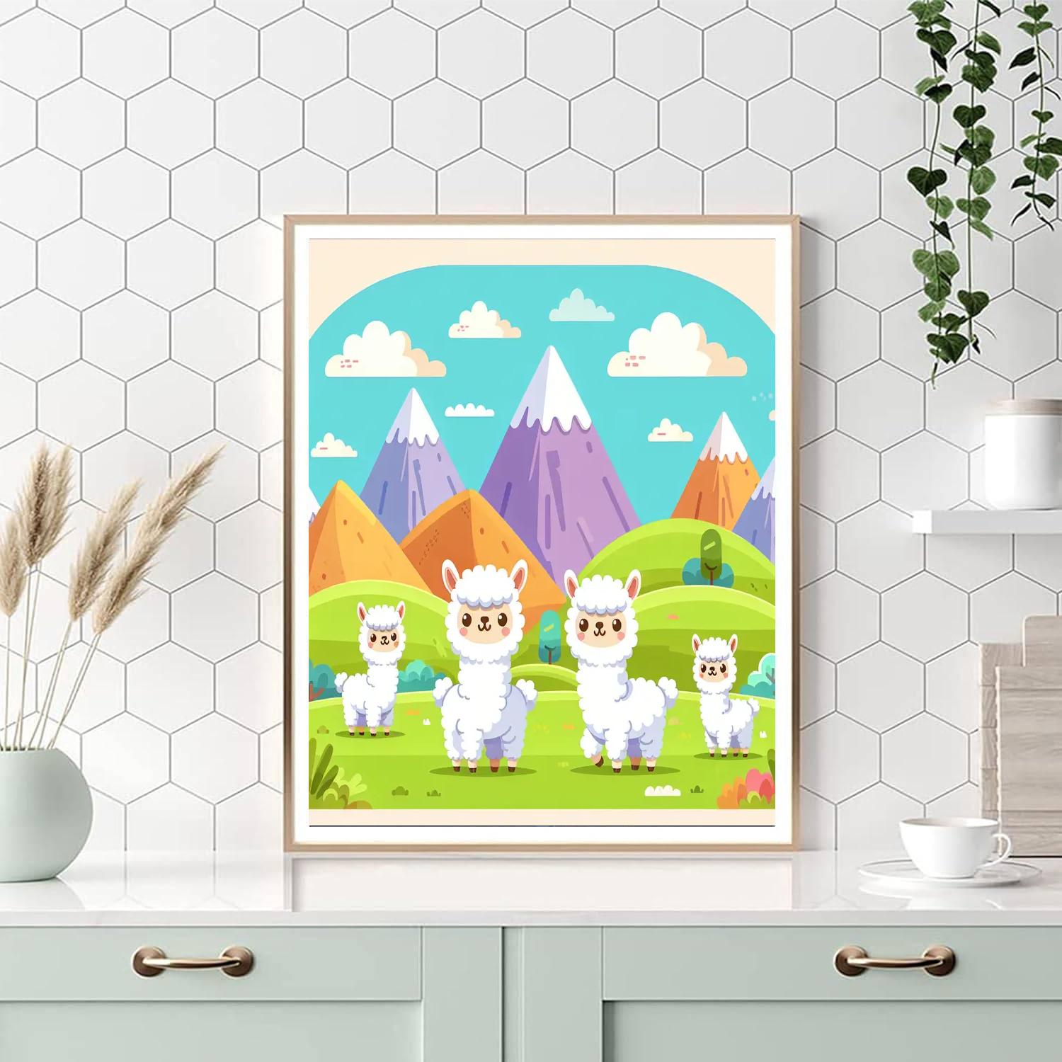Artistic Alpaca Antics Paint By Numbers Art