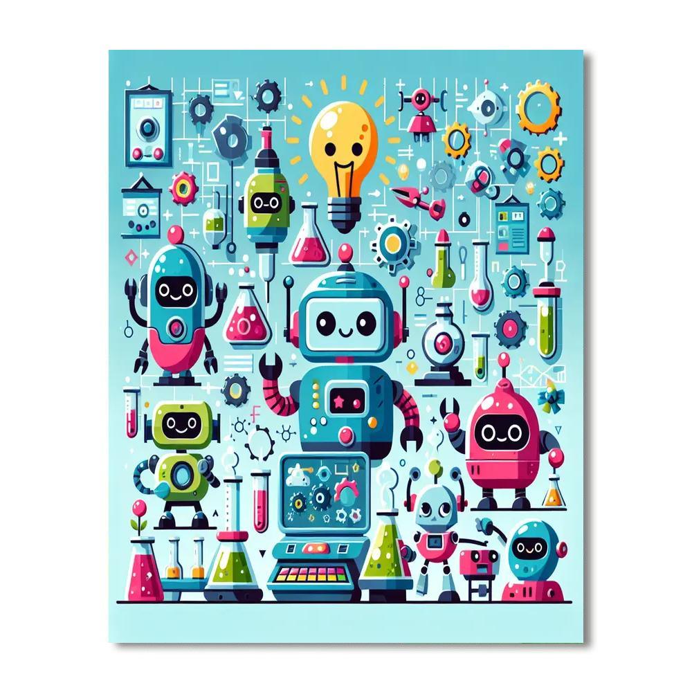 Robot Inventors Unite Painting By Numbers Kit