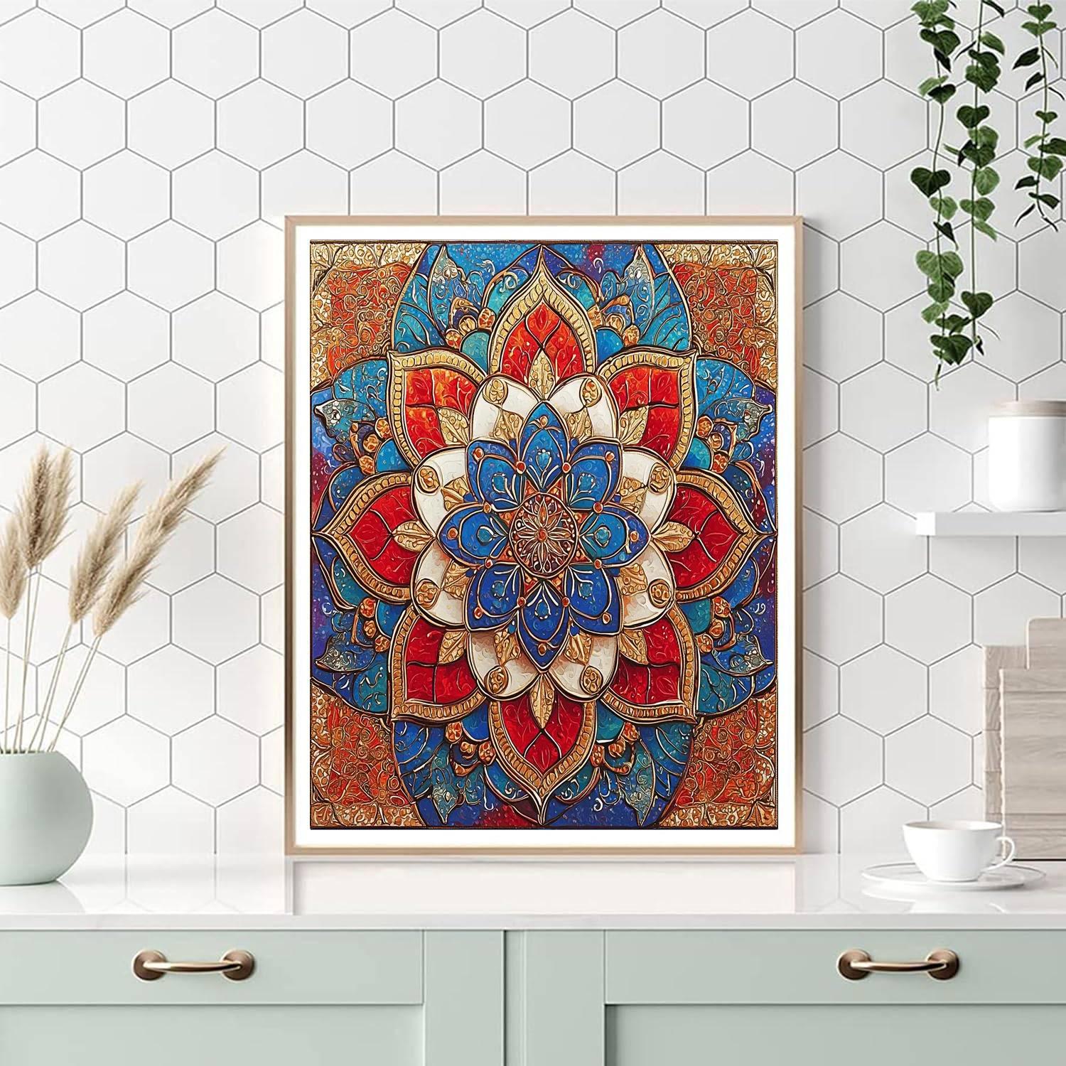 Indian Miniature Inspired Meditative Mandala  Paint By Numbers