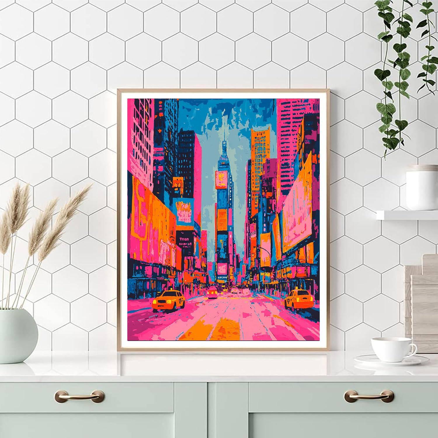 Andy Warhol Inspired Futuristic Urban Lights  Paint By Numbers