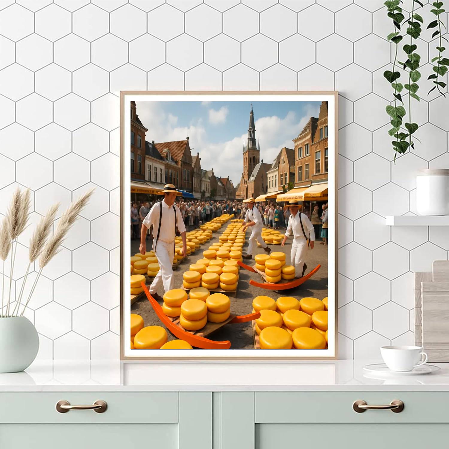 Alkmaar Cheese Market - Alkmaar, Netherlands Painting Number Kit