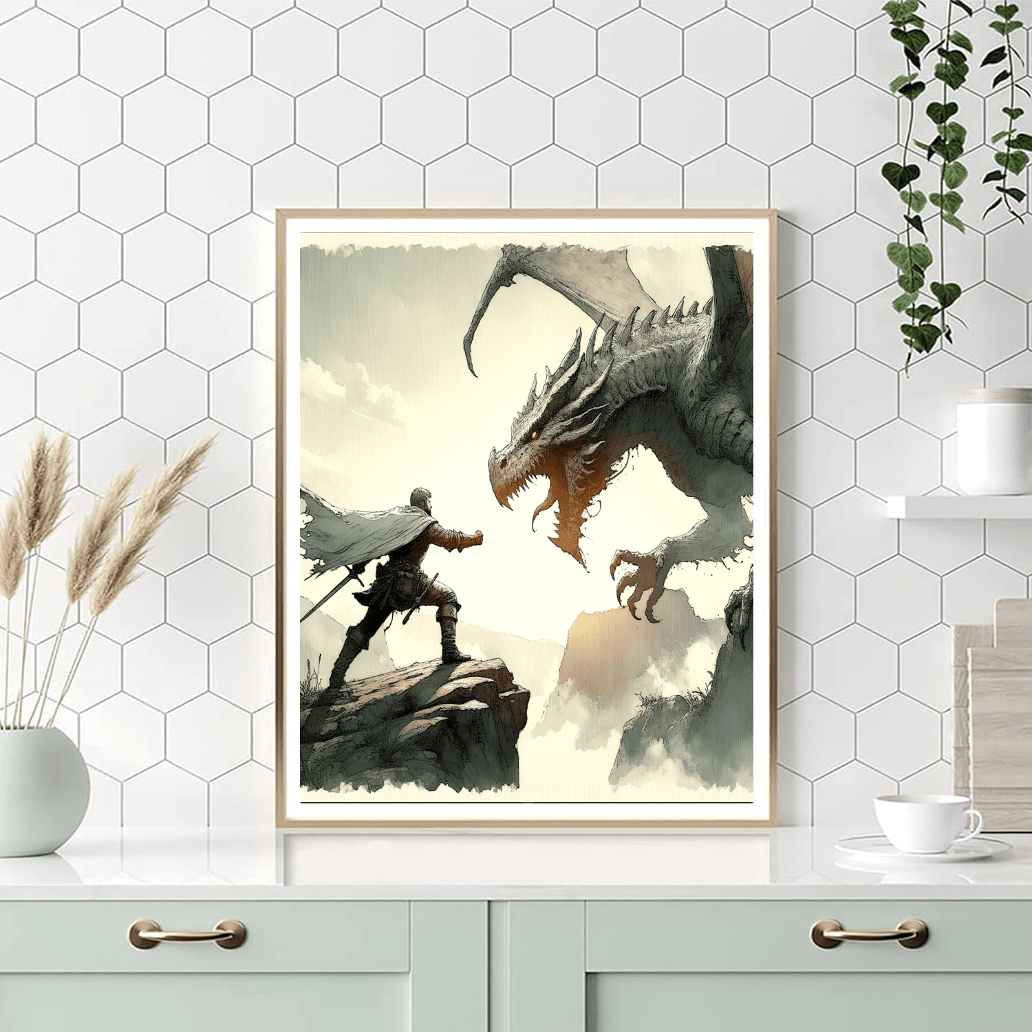 Medieval Dragon Quest Painting Number Kit