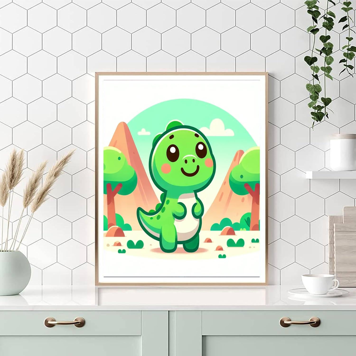 Charming Little Dinosaur Paint By Numbers Art