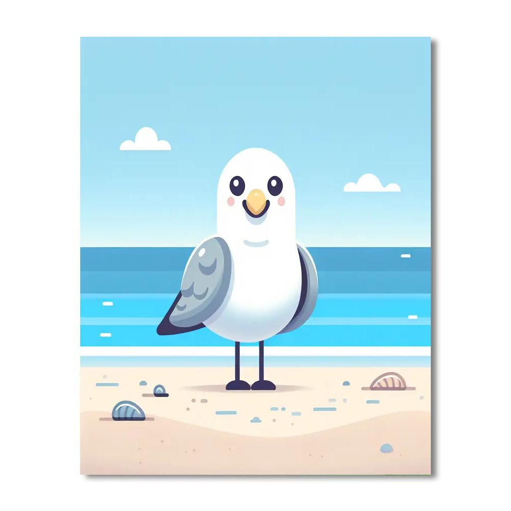 Sunny Seagull Paint By Numbers Art